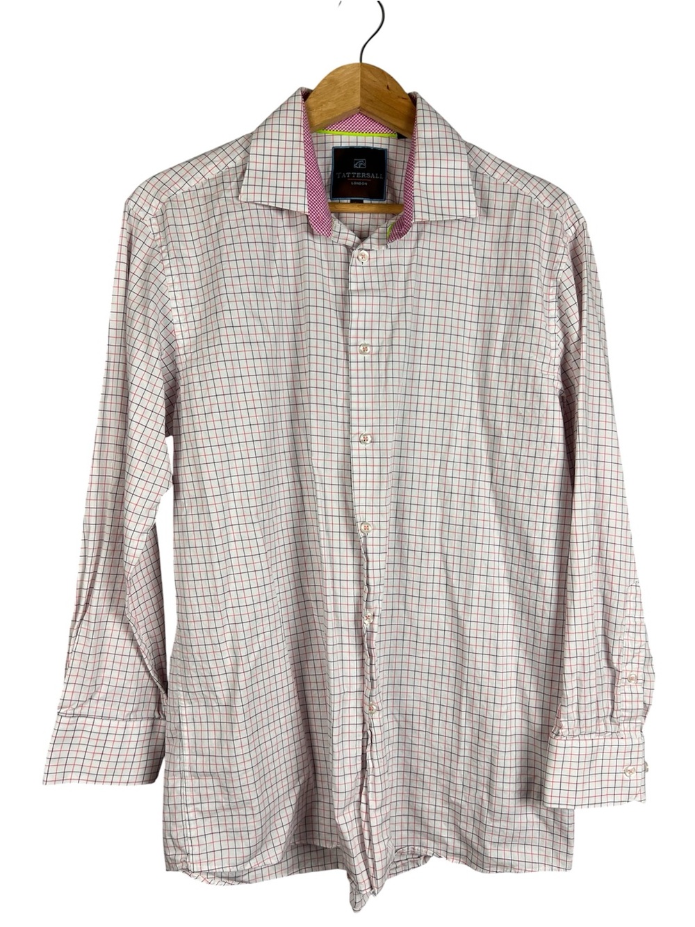 Tattersall London Mens Checked Dress Shirt Size 16 1/2